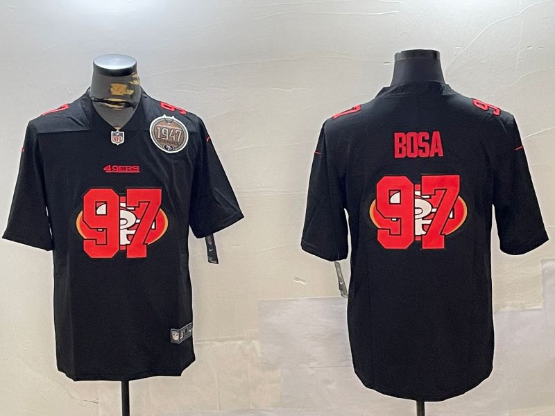 Men San Francisco 49ers #97 Bosa Black Fashion 2024 Nike Limited NFL Jersey style 4